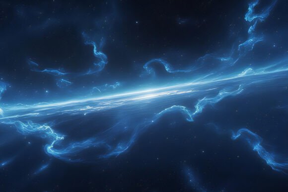 A Blue Light in Space Background: A Versatile Visual Resource for Creative Projects
