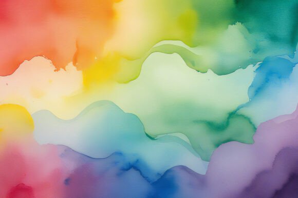 A Rainbow Colored Watercolor Background