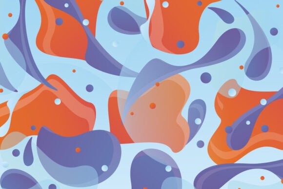 Abstract Composition of Colorful Shapes
