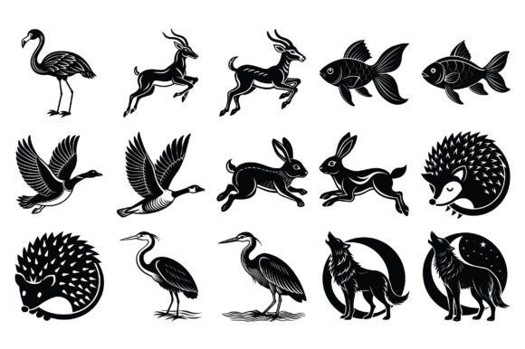 Animals Silhouette Vector -Vol 15