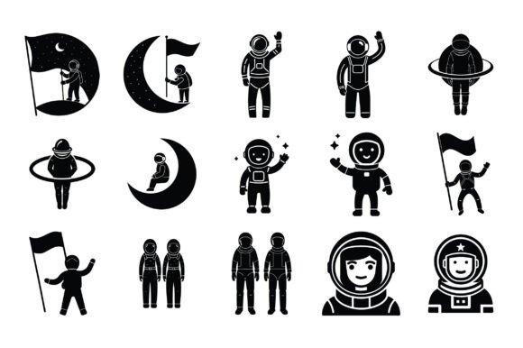Astronaut Silhouette Vector -Vol 2: A Versatile Resource for Designers and Creators