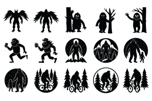 Bigfoot Silhouette Vector -Vol 3: A Versatile Design Asset for Professionals and Creatives