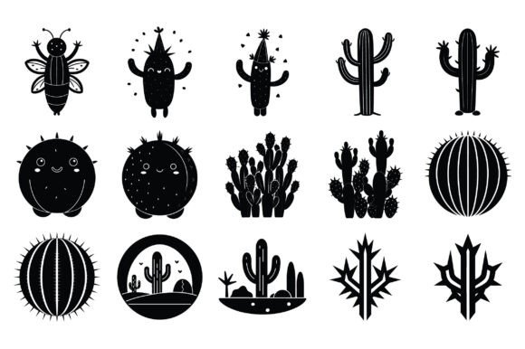 Different Type of Cactus Set Vector: A Versatile Resource for Creators and Businesses