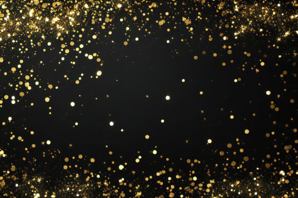 Elegant Gold Glitter on Black Background