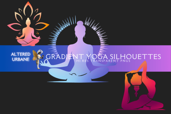 Gradient Yoga Meditation Silhouettes