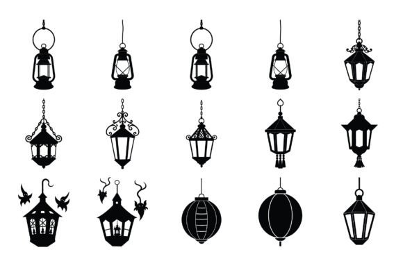 Hanging Lantern Silhouette Vector: A Versatile Asset for Modern Designers