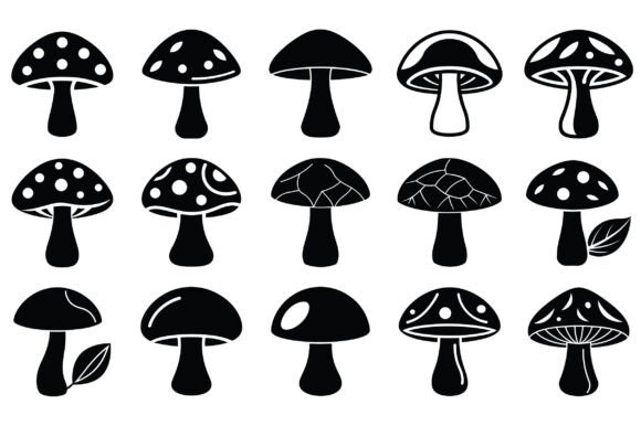 Mushroom Silhouette Vector -Vol 2