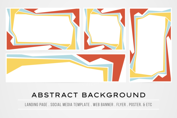 Set of Four Colorful Frame Geometric: A Versatile Design Solution