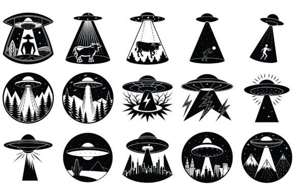 Ufo Silhouette Vector -Vol 2