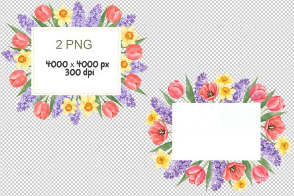 Vibrant Watercolor Frame PNG, Flowers: A Versatile Design Element for Creative Projects