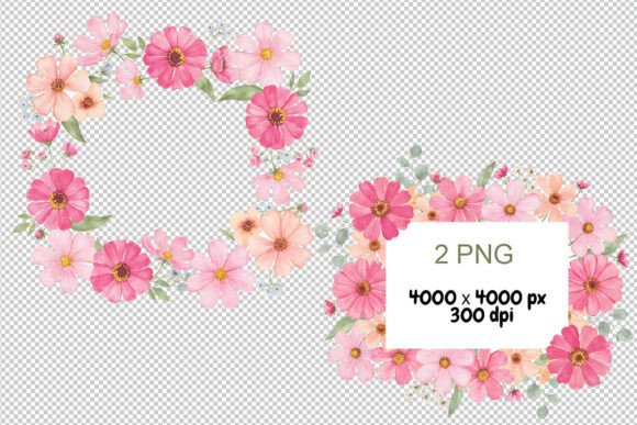 Watercolor Pink Floral Frame PNG, Border: A Versatile Design Element for Creative Workflows