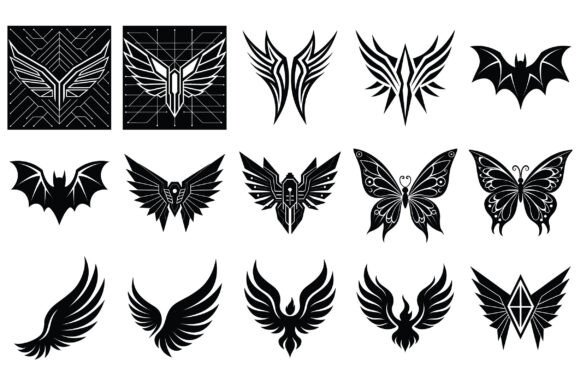 Wings Silhouette Vector for Creative and Professional Workflows